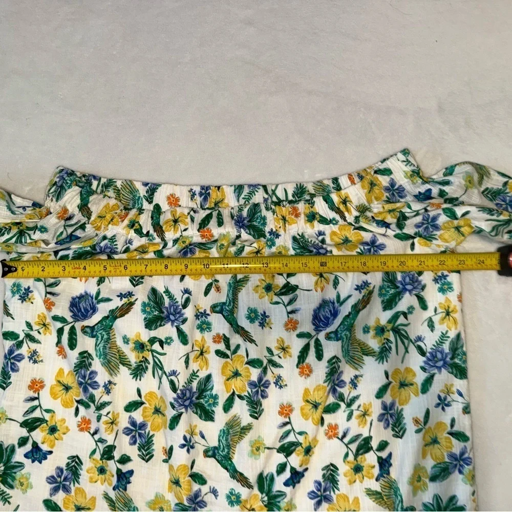 Old Navy Parrot and Floral print Dress, Size L off shoulder, summer dress.